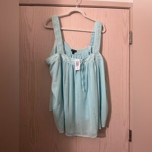 Torrid Light Blue Sleeveless Eyelet Tank Top